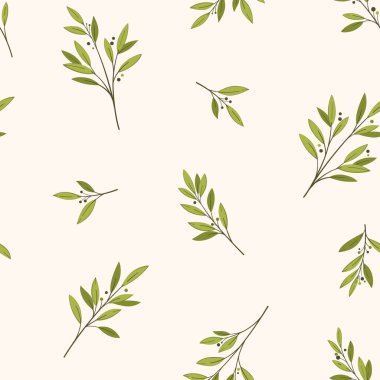 Bir Körfez Ağacı Vektörü illüstrasyonuna sahip moda deseni.