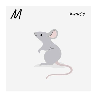 Çizgi roman faresi. Çocuklar için sevimli bir karakter. Çizgi film tarzında vektör illüstrasyonu.