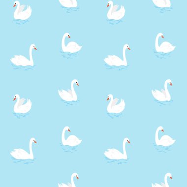 Kuğuyla basit, pürüzsüz, modaya uygun bir model. Çizgi film vektör illüstrasyonu.