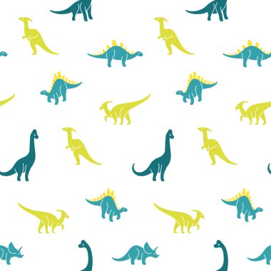 Tarz karikatür dinozoru olan basit, modaya uymayan bir model. Çizgi film vektör illüstrasyonu.