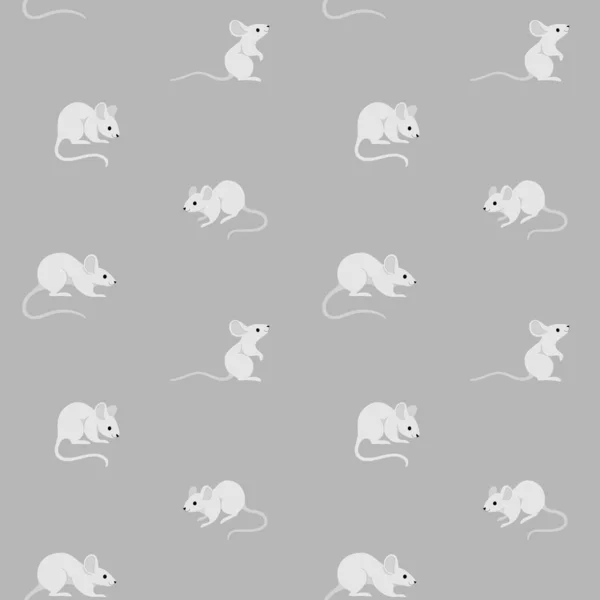 Simple Patrón Animales Moda Sin Costuras Con Ratón Dibujos Animados — Vector de stock