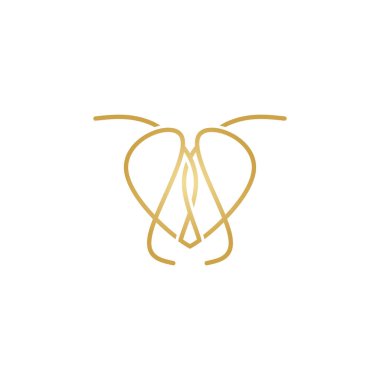 lüks arı başlıklı çizgi stili logo tasarımı