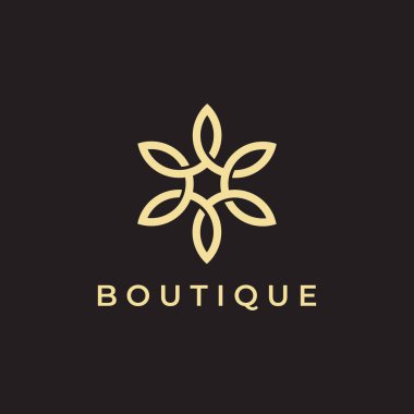 Lüks çizgili logo tasarımlı lüks bir çiçek