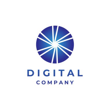 Modern ışık dijital vektör logo tasarım şablonu