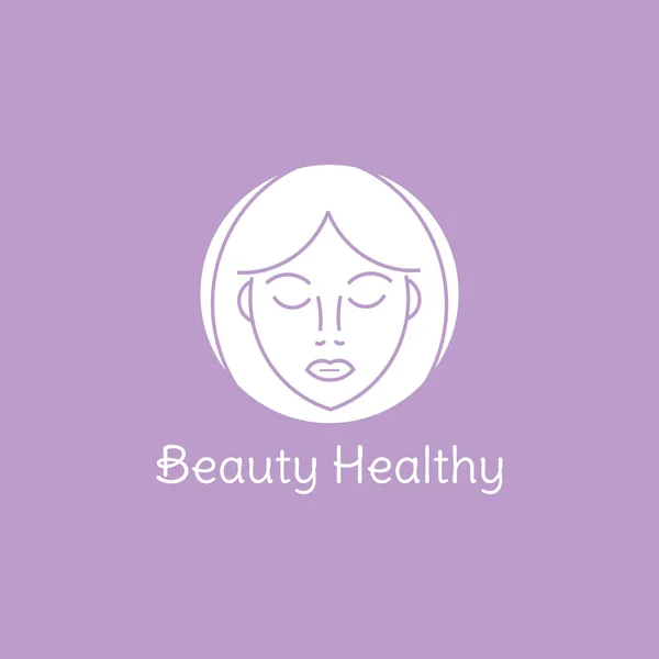 Simple Unique Logo Design Beautiful Girl Face — Stock Vector