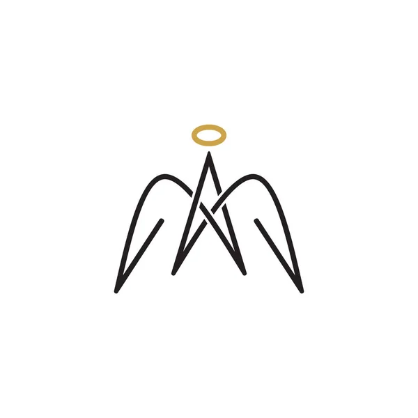 Moderne Eenvoudige Letter Een Engel Met Monoline Stijl Logo Ontwerp — Stockvector
