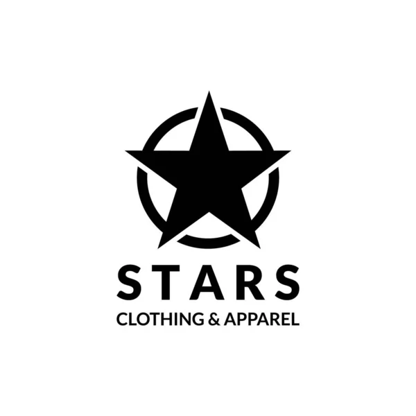 Enkel Och Minimalistisk Svart Stjärna Logotyp Design — Stock vektor