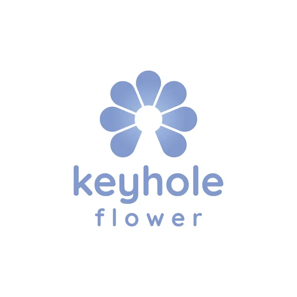 Απλό Και Μοντέρνο Συνδυασμό Κλειδαρότρυπα Και Λουλούδι Σχεδιασμό Λογότυπο — Διανυσματικό Αρχείο