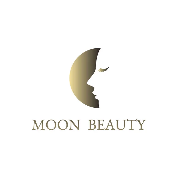 Einfaches Und Minimalistisches Design Des Moon Beauty Logos — Stockvektor