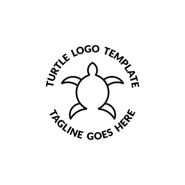 Modelo Logotipo Linha Tartaruga Única Simples —  Vetores de Stock