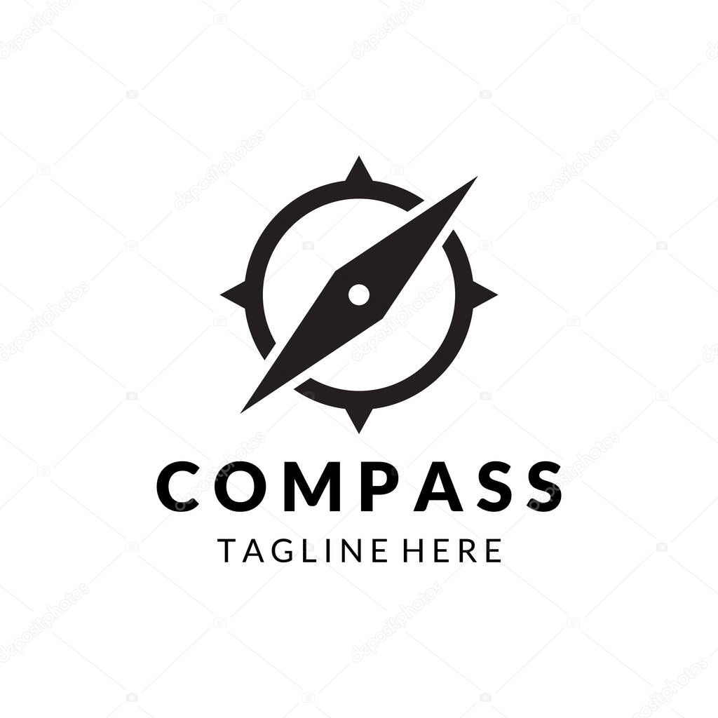 Unique and modern black compass vector logo template
