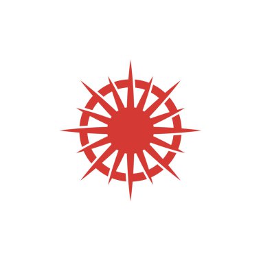 Benzersiz kırmızı güneş logosu tasarımı