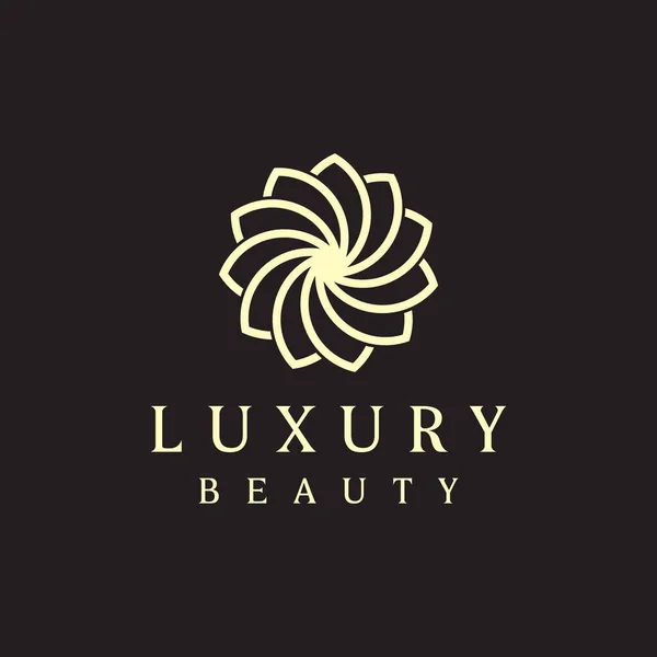 Luksusowy Kwiat Luksusowymi Liniami Wektor Szablon Logo — Wektor stockowy