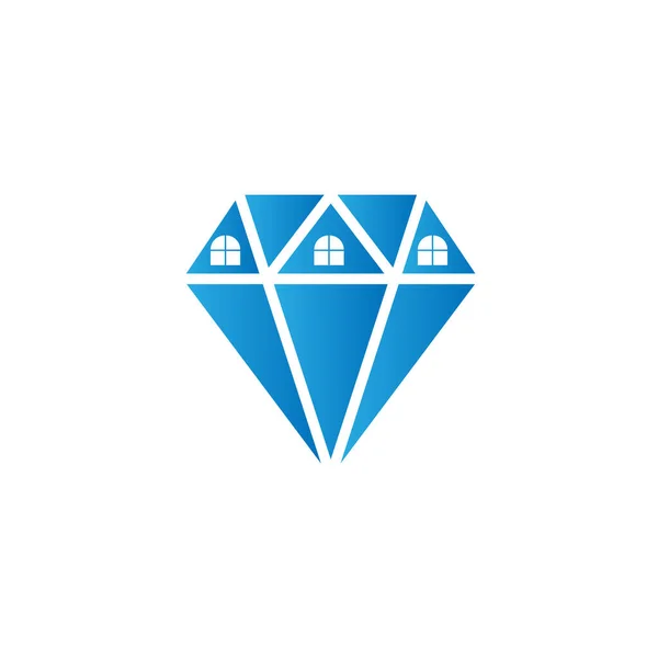 Moderne Und Einzigartige Kombination Aus Diamant Und Logo Des Hauses — Stockvektor