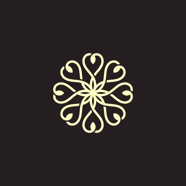 Fleur Luxe Avec Des Lignes Luxueuses Logo Design — Image vectorielle