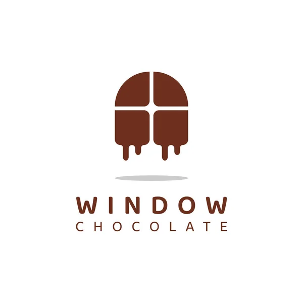 Unieke Frisse Zoete Chocolade Venster Logo Template — Stockvector