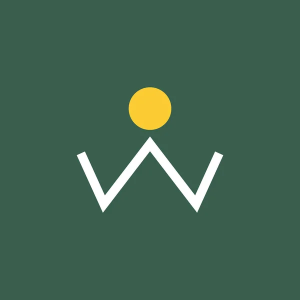Minimalistische Eenvoudige Letter Berg Met Zon Logo Design — Stockvector
