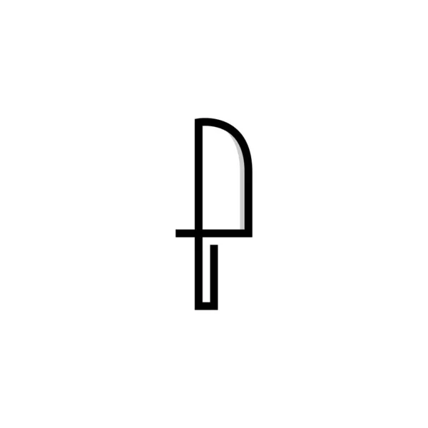 Bıçağı Logosunun Basit Benzersiz Kombinasyonu — Stok Vektör
