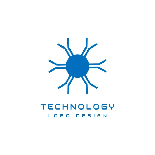 現代的でユニークなブルーテックベクトルのロゴデザイン — ストックベクタ