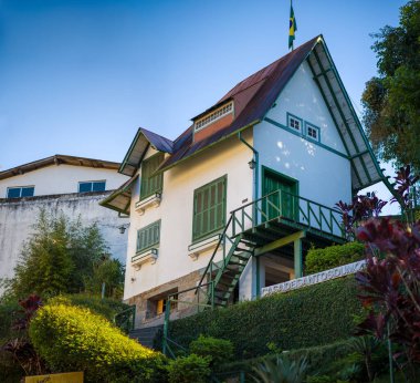 Petropolis, Brezilya - 12 Ekim 2019 Santos Dumont Müzesi. Havacılığın babası..