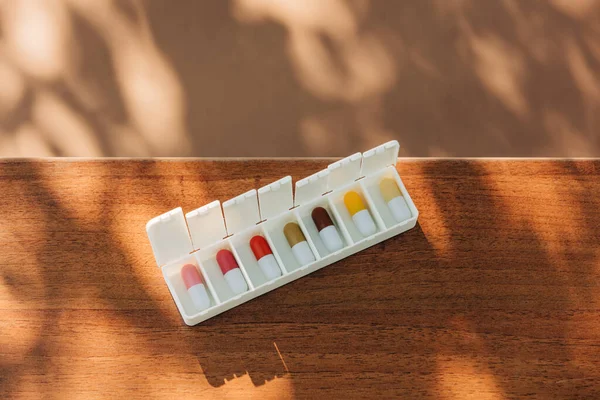 Colored Pills Sorter Table — Stok fotoğraf