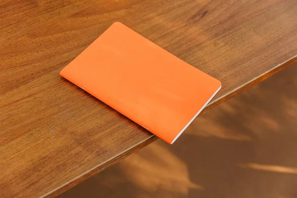 Orange Color Notebook Table — Fotografia de Stock
