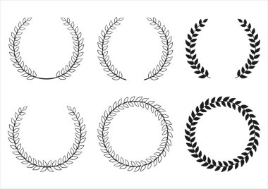 Defne çelenkleri vektör illüstrasyonunu ayarlar