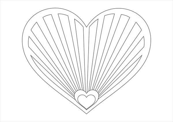 Icono Forma Del Corazón Esbozar Ilustración Del Corazón — Vector de stock