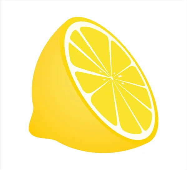 Половина Лимона Белом Фоне — стоковый вектор