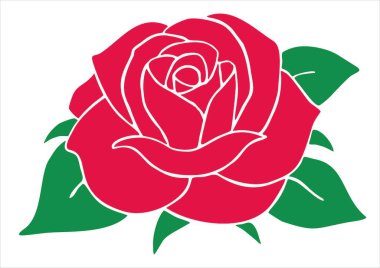 Gül çiçek simgesi. vektör çizim