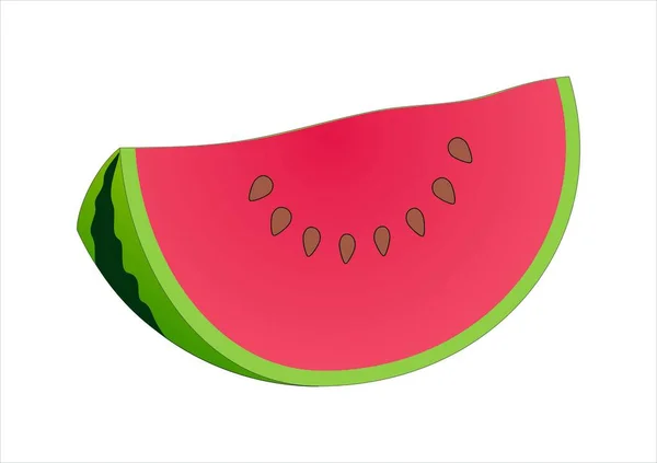 Färsk Vattenmelon Frukt Skiva Vektor Illustration — Stock vektor