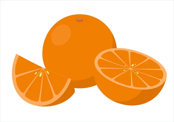 Vector Ilustración Frutas Frescas Naranja — Vector de stock