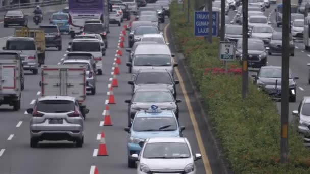 Jacarta Indonésia Março 2022 Contrafluxo Tráfego Jalan Gatot Subroto Sul — Vídeo de Stock