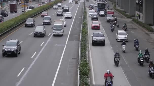 Jakarta Indonesien März 2022 Verkehr Auf Jalan Gatot Subroto Süd — Stockvideo