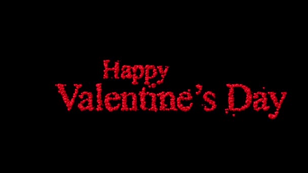 Das Wort Happy Valentine Day Aus Einer Reihe Verblassender Herzsymbole — Stockvideo