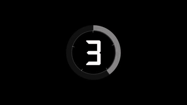 Digital Video Countdown Counter Black Background Video — Stock Video