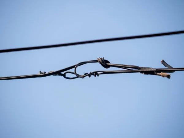 Installazione Cavi Fibra Ottica Pericolosi — Foto Stock