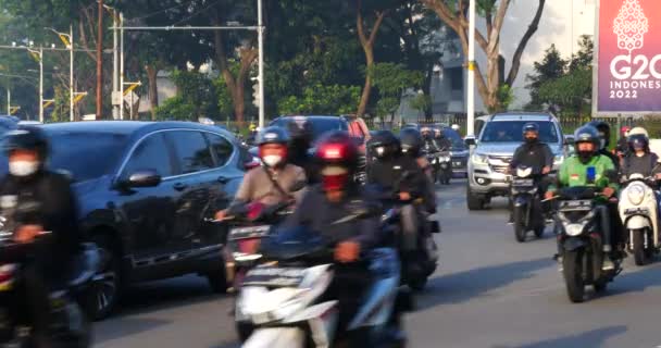 Dżakarta Indonezja Maja 2022 Korki Jalan Sudirman Dżakarta Południowa Pobliżu — Wideo stockowe