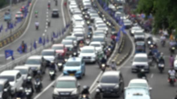 Jakarta Indonesia June 2022 Traffic Jam Fly Kampung Melayu Jalan — Stock Video