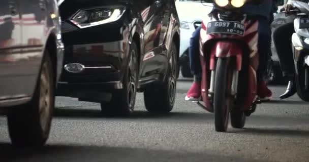 Jacarta Indonésia Junho 2022 Uma Multidão Motos Nas Ruas Jacarta — Vídeo de Stock