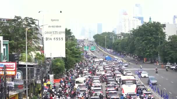 Jakarta Indonésie Června 2022 Dopravní Zácpa Letu Nad Kampung Melayu — Stock video