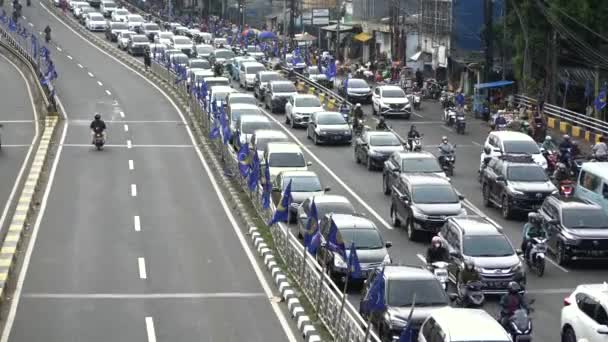 Dżakarta Indonezja Czerwca 2022 Ruch Uliczny Nad Kampung Melayu Jalan — Wideo stockowe