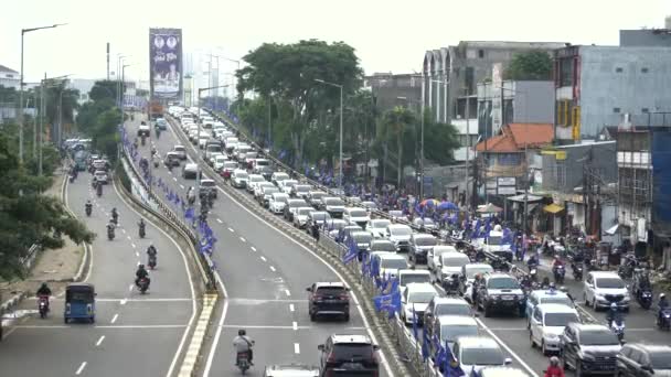 Jakarta Indonesia June 2022 Traffic Jam Fly Kampung Melayu Jalan — Stock Video