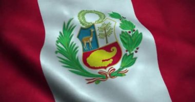 Peru dalgalanan kusursuz döngü animasyonu. 4K Çözünürlüğü