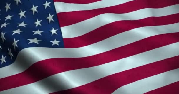 Animación Bucle Inconsútil Bandera Americana Ondeante Resolución — Vídeo de stock