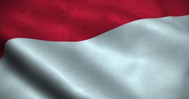 Indonesien Viftar Flagga Sömlös Loop Animation Upplösning — Stockvideo