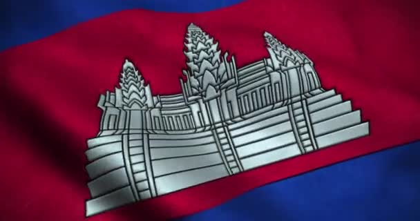 Kambodža Mává Bezproblémovou Animací Vlajky Rozlišení — Stock video