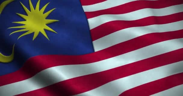 马来西亚挥动国旗无缝循环动画 Resolution — 图库视频影像
