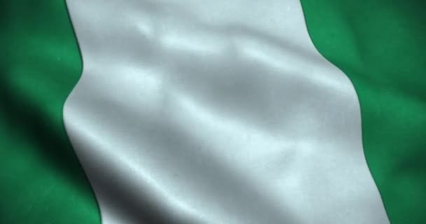 尼日利亚挥动国旗无缝循环动画 Resolution — 图库视频影像