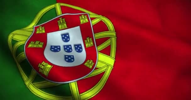 Portugal Waving Flag Seamless Loop Animation Resolution — Stock Video